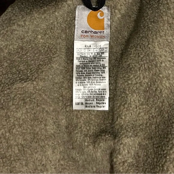 Vintage Carhartt Women M Detroit Jacket Sherpa Lined Wj097 Cml Brown Tan Y2k - Picture 3 of 14